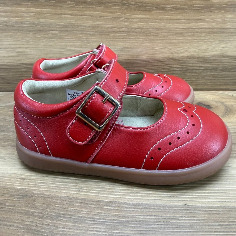 Livie Luca Libra Mary Jane Toddler Girls 7 Red Leather Comfort Minimalist